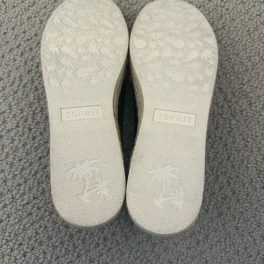 Esprit Black Espadrilles with Tan Detail